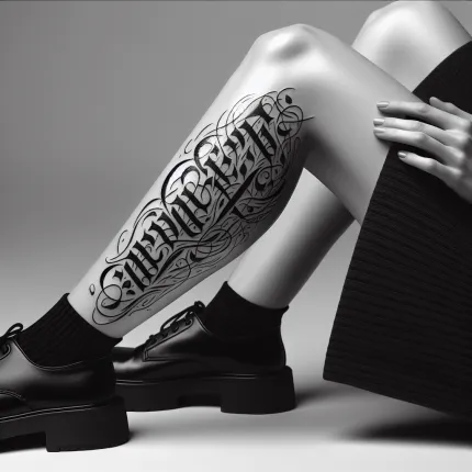 Тату надпись на ноге: женские тренды и идеи
